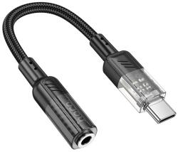 hoco. Cablu adaptor audio HOCO SPIRIT (mufă jack 3, 5 mm - Type-C, 15 cm) BLACK LS37 (LS37)