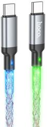 hoco. U112 cablu de date (Tip-C - Tip-C, 60W, încărcător rapid, 100cm, lumină LED) BLACK U112_C_C_B (U112_C_C_B)