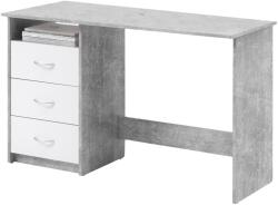 Bega Adria íróasztal, 120x76x50 cm, 3 fiók, PVC előlap, fehér/szürke