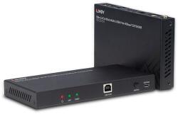 Lindy KVM Extender, Lindy, fém, fekete, HDMI 4K60 Cat. 6 IR és RS-232, 100m (SK218267LV-BG-001V)