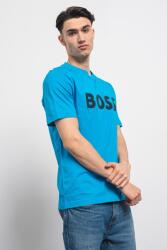 BOSS BOSS, Logós pamutpóló, Fekete, Világoskék, 2XL (50512866-442-XXL)