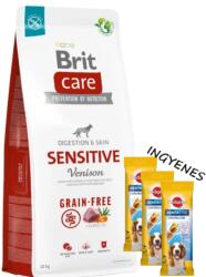 Brit BRIT CARE Gabonamentes Sensitive szarvasmarha eledel 12 kg + 3x PEDIGREE DentaStix fogápolási jutalomfalat kutyáknak 45/77 g