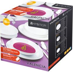 Ambition Valencia étkészlet, 18 darabos, Fehér