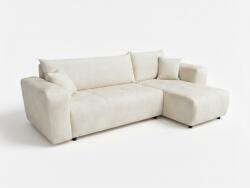  Krém színű kihúzható sarokkanapé SORELA, kétoldalas + 2 párna AJÁNDÉK MANILA 01