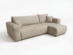  Bézs kihúzható sarokkanapé SORELA, kétoldalas + 2 párna AJÁNDÉK MANILA 02