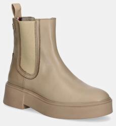 Tommy Hilfiger bőr bokacsizma MINIMAL LEATHER CHELSEA LOGOTAPE - bézs Női 41