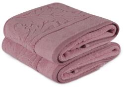 Hobby Home® Set 2 prosoape 50x90cm bumbac 100% cu bordura jacquard, Hobby Home, Sultan Roz prafuit Prosop