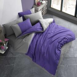 Hobby Home® Lenjerie pat 1 persoana poplin percale, Hobby Home, Diamond Purple, Anthracite Lenjerie de pat