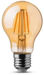 V-TAC LED lámpa , égő , izzószálas hatás , filament , körte , E27 foglalat , 6 Watt , meleg fehér , borostyán sárga , Samsung Chip (286)