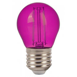 V-TAC LED lámpa , égő , izzószálas hatás , filament , kisgömb , E27 foglalat , G45 , 2 Watt , rózsaszín (217410)