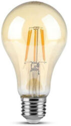 V-TAC LED lámpa , égő , izzószálas hatás , filament , körte , E27 foglalat , 4 Watt , meleg fehér , borostyán sárga (4498)