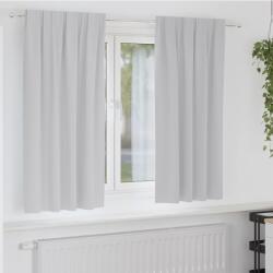 vidaXL Fekete Függöny Gyűrűkkel 2 pcs Világosszürke 175 x 140 cm (4107459)