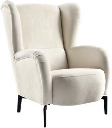 TEMPO KONDELA Füles fotel, krémszínű, RAMON