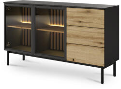  LANGO 150 vitrines komód - fekete/evoke tölgy (10000016534)