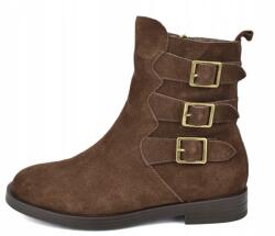 VENEZIA Női bokacsizma, valódi velúrbőr, középbarna, Size 37 (v443-00823/BW)
