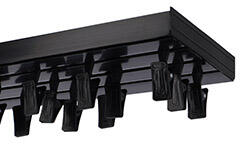 AFK AFK Műanyag mennyezeti függönysín szett (3 soros) csipesszel, fekete - 250 cm (5901554620155)