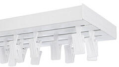 AFK AFK Műanyag mennyezeti függönysín szett (3 soros) csipesszel, fehér - 300 cm (5901554639102)