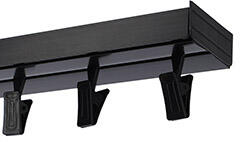 AFK AFK Műanyag mennyezeti függönysín szett (1 soros) csipesszel, fekete - 250 cm (5901554619999)