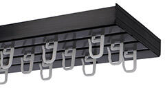 AFK AFK Műanyag mennyezeti függönysín szett (3 soros) akasztóval, fekete - 300 cm (5901554631649)