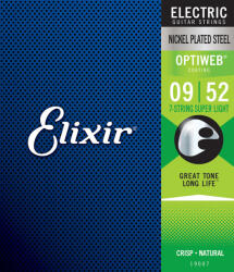 Elixir Optiweb Electric Custom Superlight 09-52 7 String - Set Corzi Chitara Electrica (3313219007)