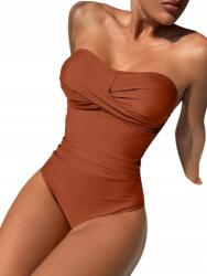 Shein Egyrészes Pánt Nélküli Fürdőruha, Size XXL, barna (ST2304273054406667)