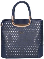 Karen sötétkék / arany lézervágott női rostbőr kézi / válltáska 1491-bis delia