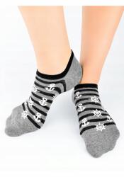  Noviti Férfi bokazokni, mintás, pamut, Size 43-46, szürke (ST002-M-01)