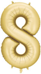 Party Deco 8-as számú lufi arany 86 cm (FB1S-8-019)