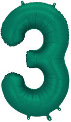 Party Deco 3-as számú léggömb Sötétzöld 86 cm (FB1S-3-012B)