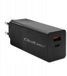 Qoltec GaN Power Pro gyorstöltő 1xUSB-C 1xUSB Erős 100W 5-20V 1.5-3.35A Pdq (52382)