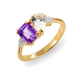 Heratis Forever Toi et Moi gyűrű ametiszttel és Ria topázzal IZBR1369