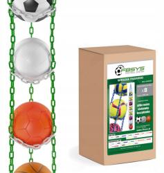 FBSYS Labdatartó, 8 labdához, zöld-fehér (fbsys-x8-zielono-biały)