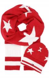 Tommy Hilfiger Sál sapka szett, piros/fehér, 70% akril, 30% gyapjú (AW0AW06037614)
