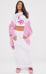 Prettylittlething Fehér Maxi Csíkos ruha, Size 38, 55% poliészter, 45% pamut