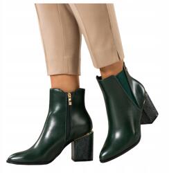 Casu Női zöld bokacsizma, kígyómintás sarok, Size 36 (7097100000361)