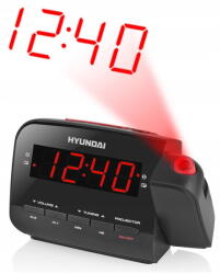Hyundai Rádiós ébresztőóra, projektorral, piros LED, FM/AM, fekete (C499)