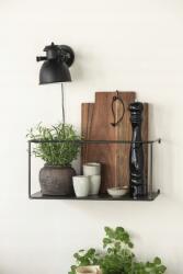 Ib Laursen Brooklyn fém polc, 53cm, fekete, loft stílus (31009-25)