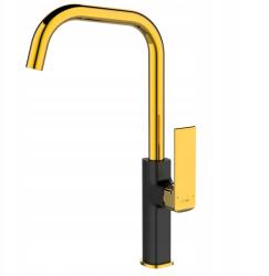 Logé Maroko Ma 35 konyhai csaptelep, fekete, arany, forgatható kifolyócső (MAROKO MA 35)