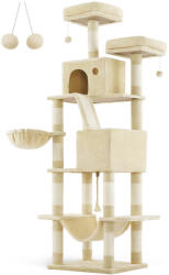 FEANDREA XXL Luxus Macskabútor 206 cm Bézs Többszintes Kaparófa (EUZ-PCT190M01V1)
