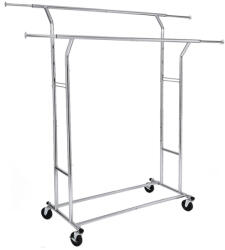SONGMICS HSR12S Állítható Króm Ruhaállvány Görgőkkel (EUZ-HSR12SV1)
