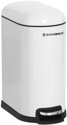 SONGMICS Slim Pedálos Szemetes 10L Acél Fehér Lassú Záródású (EUZ-LTB10WT)