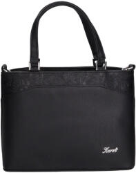 Karen D 448 fekete új virágos rostbőr női kézitáska