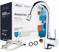 Focus Sanitar Konyhai csaptelep, króm, forgatható kifolyócső, szerelési készlet (6003056)