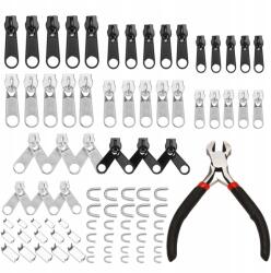  Javítókészlet Cipzárak Fém, 85db, 3#, 5#, 8# méretekhez (89x AKCESORIA DO NAPRAWY ZAMKÓW ZESTAW)