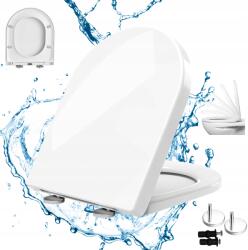  D-alakú WC-ülőke, csendes záródás, antibakteriális, fehér (240511JN03)