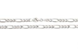 Ezüst Férfi ezüst nyaklánc Figaro 4.5mm lapított szemű ródiumbevonatos