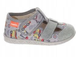 Milami Gyerek Papucs Milami szürke, kotrógépes mintával, bőr talpbetéttel R21 (118-BR-32)
