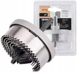 GRAPHITE fa lyukasztó szett, 26-63mm, 7db, 18mm fúrási mélység (56T749)