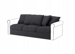 IKEA Gronlid 3-személyes szekció huzat, Sporda sötétszürke, mosógépben mosható (605.011.22)