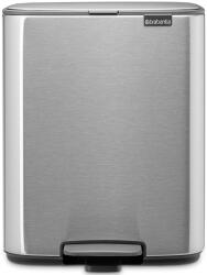 Brabantia Bo Pedal Bin pedálos hulladékgyűjtő szagmentesen záródó Soft-Close fedél, karcsú, négyzetes forma, műanyag tartály, 12L - C méret, r. m. acél, selyem matt ujjlenyomatmentes - 238048 (238048)